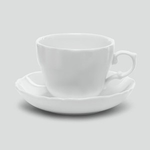 Чашка с блюдцем Porcelana Bogucice River White 90 мл/12 см