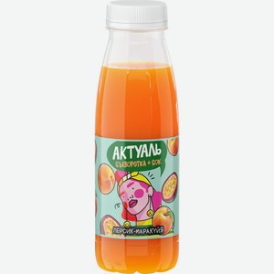 Напиток сывороточный АКТУАЛЬ персик маракуйя с витаминами и минералами бут. без змж, Россия, 310 г