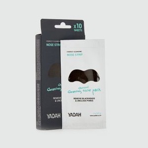 Угольные очищающие патчи для носа YADAH Charcoal Cleansing Nose Pack 10 шт
