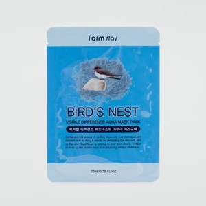 Маска для лица тканевая с экстрактом ласточкиного гнезда FARM STAY Visible Difference Birds Nest Aqua Mask Pack 1 шт