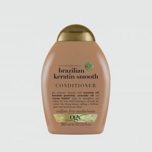 Разглаживающий кондиционер для укрепления волос OGX Бразильский Кератин 385 мл