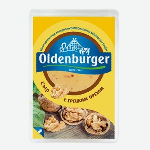 Сыр <Oldenburger> с грецким орехом п/твердый нарез ломтики ж50% 125г в/у Россия