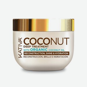 Восстанавливающая маска с органическим кокосовым маслом для поврежденных волос Coconut, Kativa