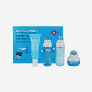 Набор косметики увлажняющий с морскими минералами, гиалуроновой кислотой и церамидами Sea Ice Spring 4 шага Beauty Style