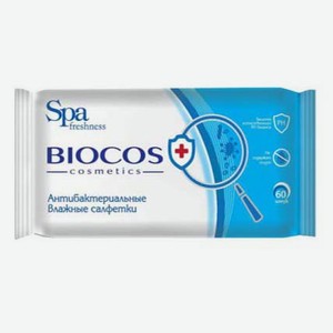 Салфетки влажные BioCos антибактериальные 60 шт