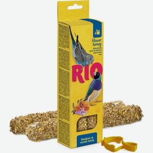 Лакомства для птиц Rio Палочки для волнистых попугаев и экзотических птиц с медом 80 г