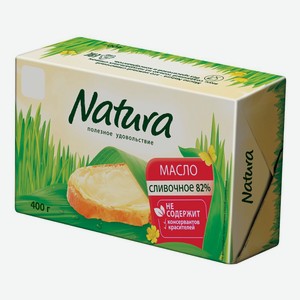 Сливочное масло несоленое Natura 82% БЗМЖ 400 г