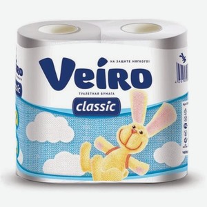 Бумага туалетная Veiro Classic 2 слоя 4рул/уп. (17,5м/рулон)