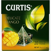 Чай зеленый   Curtis   Delicate Mango, пирамидки, 20х1,8/1,7 г