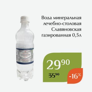 СТМ Вода минеральная лечебно-столовая Славяновская газированная 0,5л