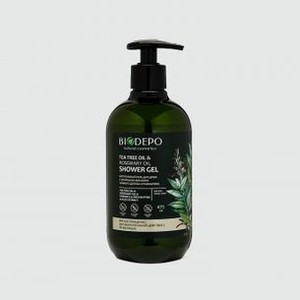 Натуральный Гель для душа BIODEPO Tea Tree Oil & Rosemary Oil 475 мл