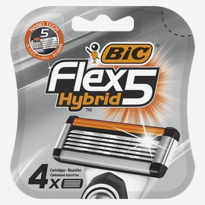 Кассеты сменные BIC Флекс 5 гибрид для станка, 4шт.