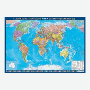 Карта политическая настенная Атлас Принт Карты мира 1:22 млн 157 х 107 см