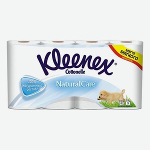 Туалетная бумага Kleenex Natural Care 3 слоя 8 рулонов