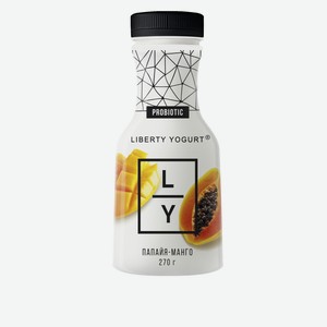 Йогурт питьевой Liberty yogurt папайя и манго 1.5% 270г, пластиковая бутылка