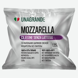 Сыр мягкий Unagrande Моцарелла Senza Lattosio без лактозы 45% БЗМЖ, 125 г