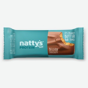 Батончик Nattys PRO шоколадный с арахисовой пастой без сахара, 45г