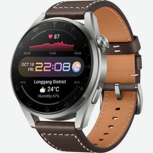 Смарт-часы Huawei Watch 3 Pro 1.43 , титан / коричневый [55026811]