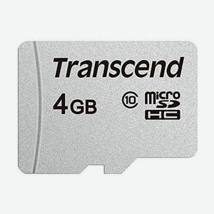 Карта памяти microsdhc Transcend 4 ГБ, 20 МБ/с, Class 10, TS4GUSD300S, 1 шт., переходник без адаптера