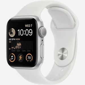 Смарт-часы Apple Watch SE 2022 A2723, 44мм, серебристый / белый [mntj3ll/a]