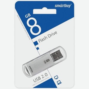 Флешка USB SMARTBUY V-Cut 8ГБ, USB2.0, серебристый [sb8gbvc-s]