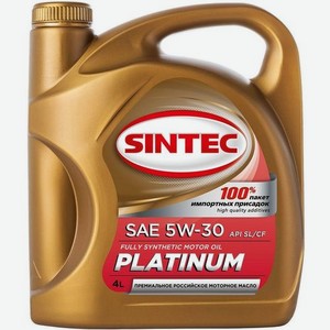 Моторное масло SINTEC Platinum SAE A3/B4, 5W-30, 4л, синтетическое [801939]