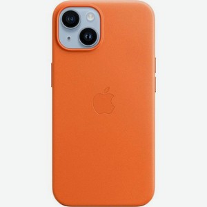 Чехол (клип-кейс) Apple Leather Case with MagSafe A2906, для Apple iPhone 14, оранжевый [mpp83zm/a]