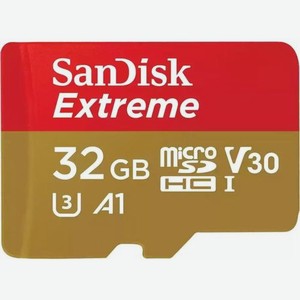 Карта памяти microsdhc UHS-I U3 Sandisk Extreme 32 ГБ, 100 МБ/с, Class 10, SDSQXAF-032G-GN6MN, 1 шт.