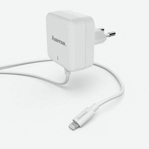 Сетевое зарядное устройство HAMA H-183318, 8-pin Lightning (Apple), 3A, белый [00183318]