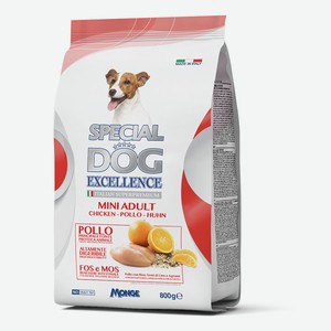 Сухой корм для собак Special Dog Excellence для мелких пород курица рис льняное семя цитрусовые 800 г