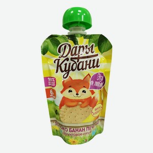 Пюре Дары Кубани яблоко-банан со вкусом печенья с 6 месяцев 90 г