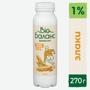 БЗМЖ Биойогурт пит Bio баланс злаки 1% 270г