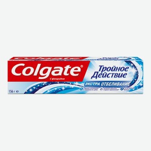 Зубная паста Colgate Triple Action экстра отбеливание, 100 мл