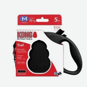 Kong рулетки рулетка для собак  Trail  черная, лента (265 г)