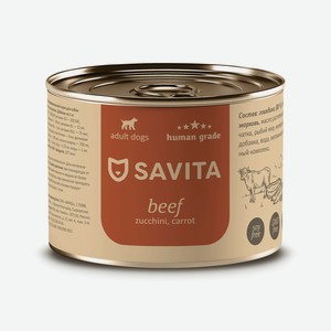 SAVITA консервы для собак «Говядина с кабачком и морковью» (410 г)