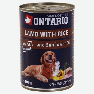 Ontario консервы для собак, ягненок и рис (400 г)