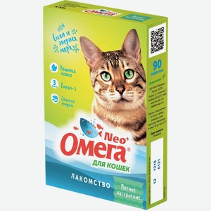 Фармакс мультивитаминное лакомство Омега Neo+  Мятное настроение   с кошачьей мятой для кошек (60 г)