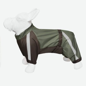 Tappi одежда дождевик для собак  Французский бульдог  без подкладки на кнопках, мальчик  Темно-зеленый  (M)