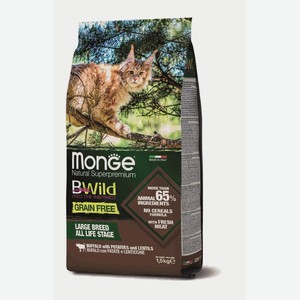 Корм Monge беззерновой для крупных кошек всех возрастов, с мясом буйвола (1,5 кг)