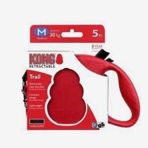 Kong рулетки рулетка для собак  Trail  красная, лента (M)