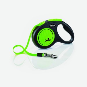 Flexi рулетка-ремень светоотражающая для собак, зеленая (25кг, 5м)