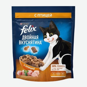 Корм Felix двойная Вкуснятина для взрослых кошек, с птицей (200 г)