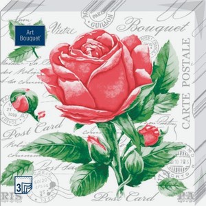 Салфетки Art bouquet бумажные роза new 33х33 3сл 20шт