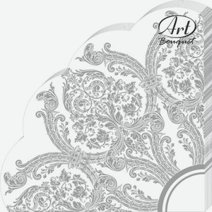Салфетки Art bouquet бумажные royal серебро на белом 3сл 12л