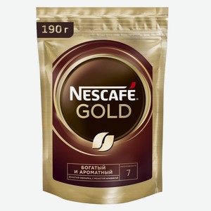 Кофе Nescafe Gold растворимый, 190г Россия