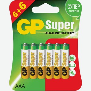 Батарейки GP Super LR03 AAA, 12шт Китай