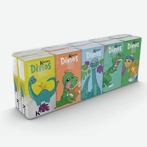 KARTIKA Платочки носовые бумажные  Динозавры  4 слоя