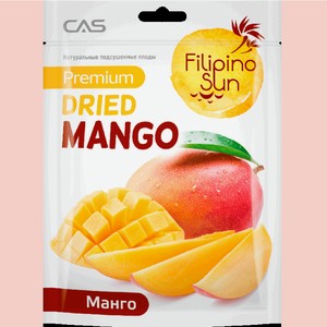 Сухофрукты Натуральные подсушенные плоды Filipino Sun Mango 80 г