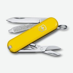 Нож-брелок Victorinox Classic SD Colors, 58 мм, 7 функций,  Sunny Side 