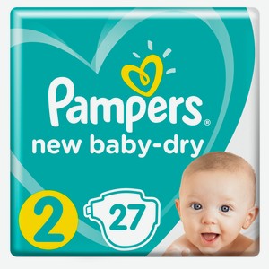 Подгузники Pampers New Baby-Dry 2 размер, 27 шт